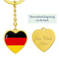 German Flag - Heart Pendant Luxury Keychain