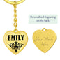 Emily v01 - Heart Pendant Luxury Keychain