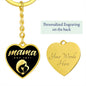 Mama, Est. 1971 v2 - Heart Pendant Luxury Keychain
