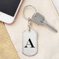 Initial A v1a - Luxury Dog Tag Keychain