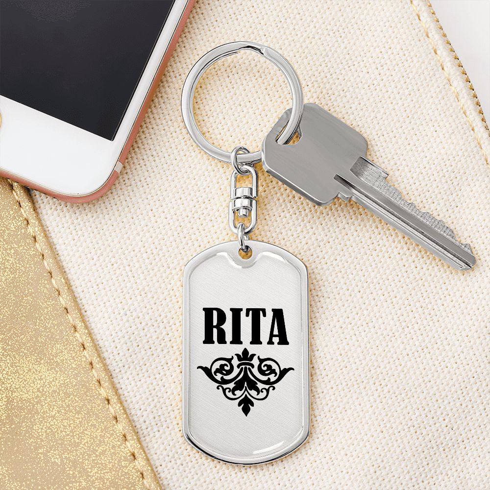 Rita v01a - Luxury Dog Tag Keychain