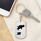 Mama Penguin With 1 Chick - Luxury Dog Tag Keychain
