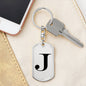 Initial J v1a - Luxury Dog Tag Keychain