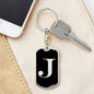 Initial J v2a - Luxury Dog Tag Keychain