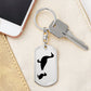 Mama Duck With 1 Duckling - Luxury Dog Tag Keychain
