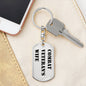 Combat Veteran's Wife - Luxury Dog Tag Keychain