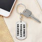 Air Force Veteran's Grandma - Luxury Dog Tag Keychain