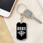 Ruby v02a - Luxury Dog Tag Keychain