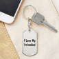 Love My Newfoundland - Luxury Dog Tag Keychain