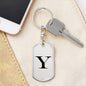Initial Y v1a - Luxury Dog Tag Keychain