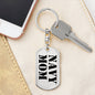 Navy Mom - Luxury Dog Tag Keychain