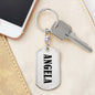 Angela v01 - Luxury Dog Tag Keychain