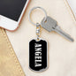 Angela v02 - Luxury Dog Tag Keychain