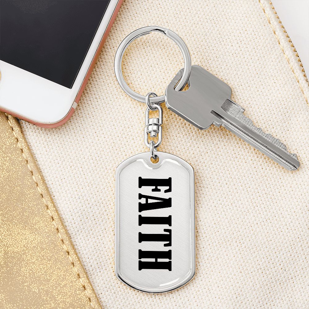 Faith v01 - Luxury Dog Tag Keychain