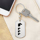 Mama Rabbit With 3 Kittens - Luxury Dog Tag Keychain
