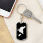 Mama Chicken With 1 Chick v2 - Luxury Dog Tag Keychain