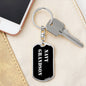Navy Grandson v2 - Luxury Dog Tag Keychain
