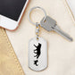 Mama Wolf With 1 Pup - Luxury Dog Tag Keychain