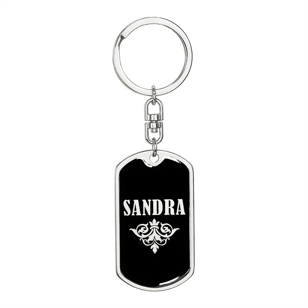 Sandra v02a - Luxury Dog Tag Keychain
