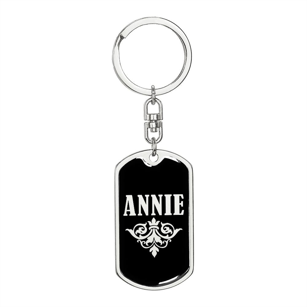 Annie v02a - Luxury Dog Tag Keychain