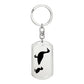 Mama Duck With 1 Duckling - Luxury Dog Tag Keychain