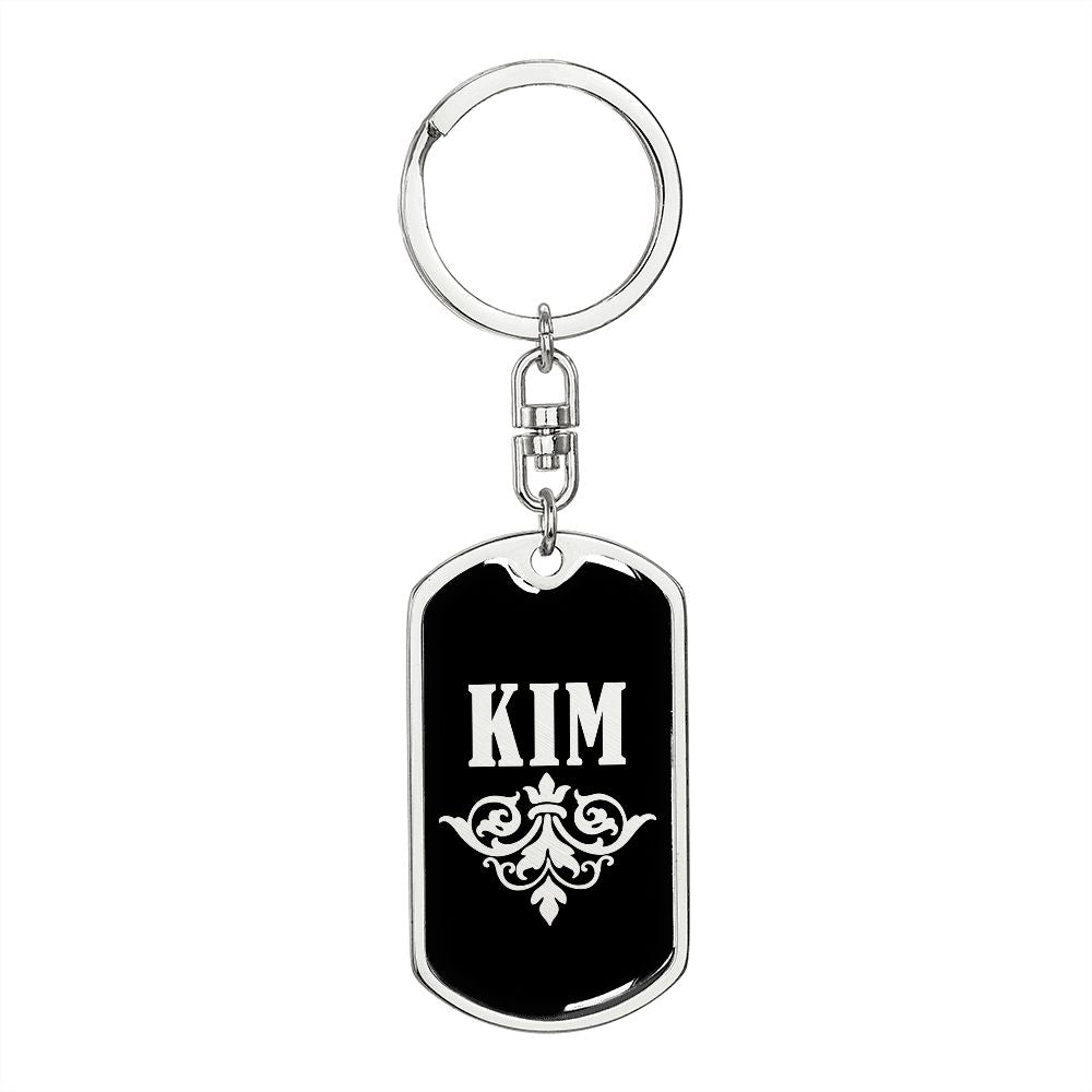 Kim v02a - Luxury Dog Tag Keychain
