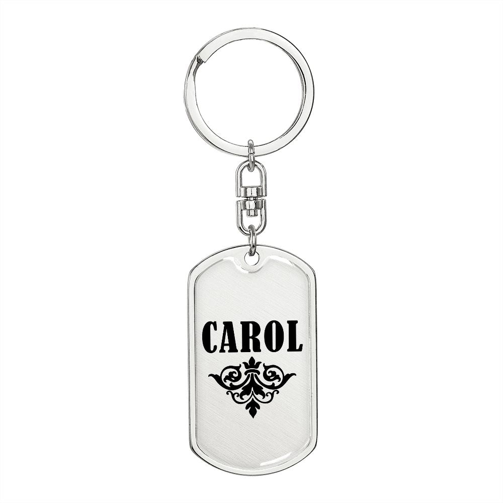 Carol v01a - Luxury Dog Tag Keychain
