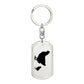 Mama Chicken With 1 Chick - Luxury Dog Tag Keychain