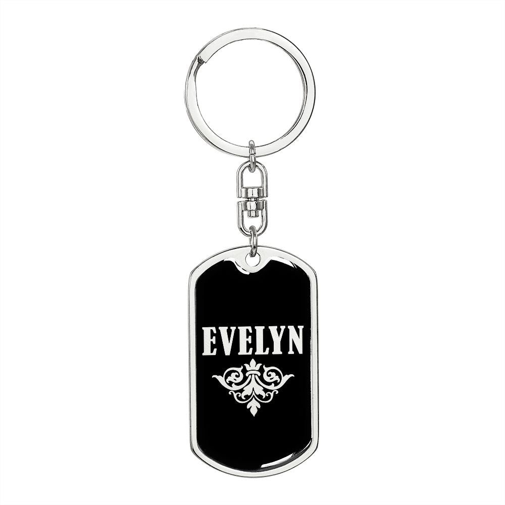 Evelyn v02a - Luxury Dog Tag Keychain