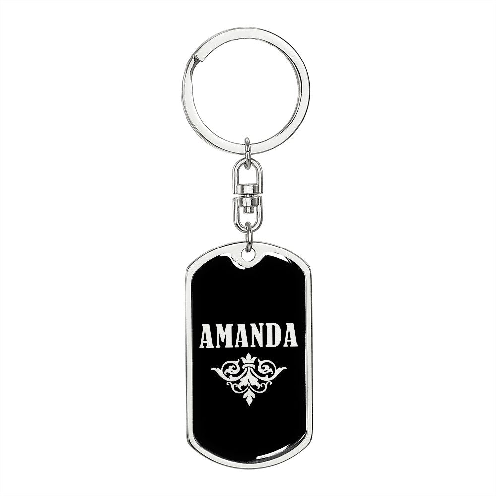Amanda v02a - Luxury Dog Tag Keychain