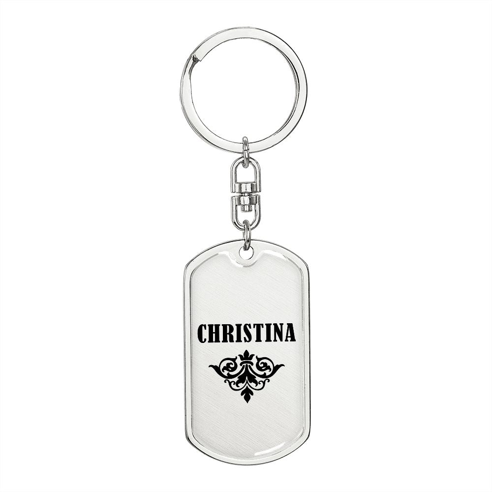 Christina v01a - Luxury Dog Tag Keychain