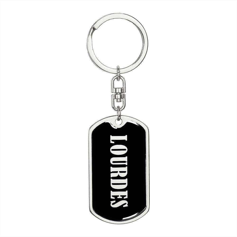 Lourdes v02 - Luxury Dog Tag Keychain