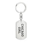 Chicago Girl v4 - Luxury Dog Tag Keychain