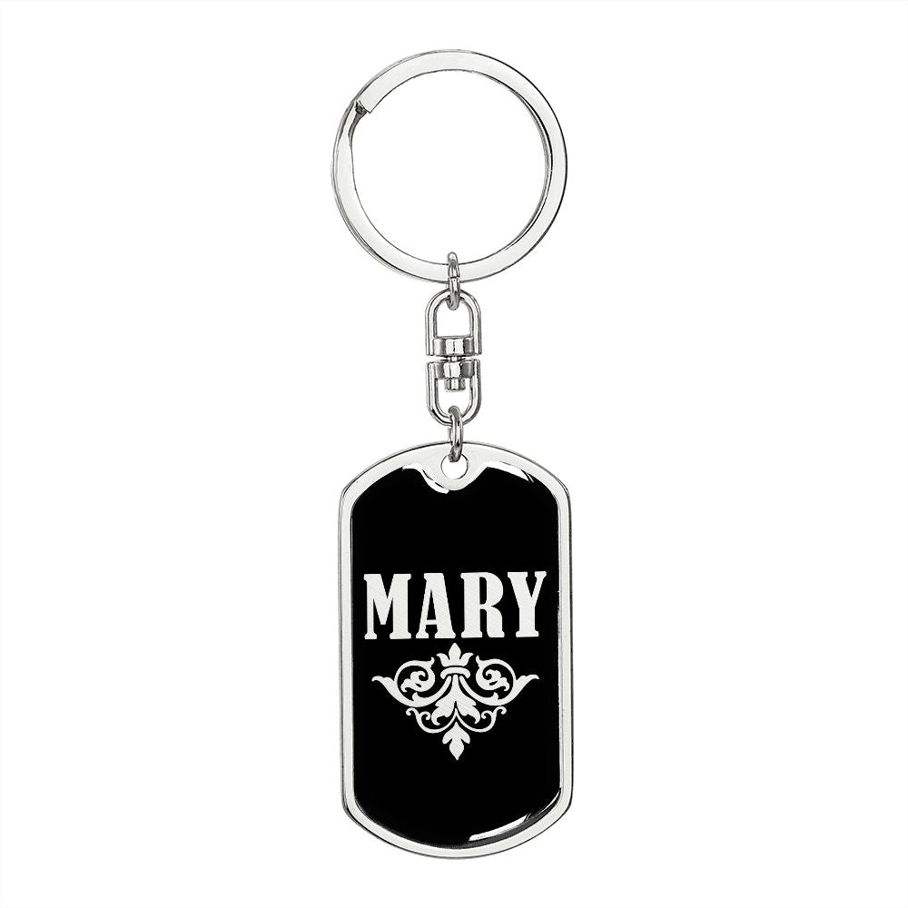 Mary v02a - Luxury Dog Tag Keychain