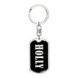 Holly v02 - Luxury Dog Tag Keychain