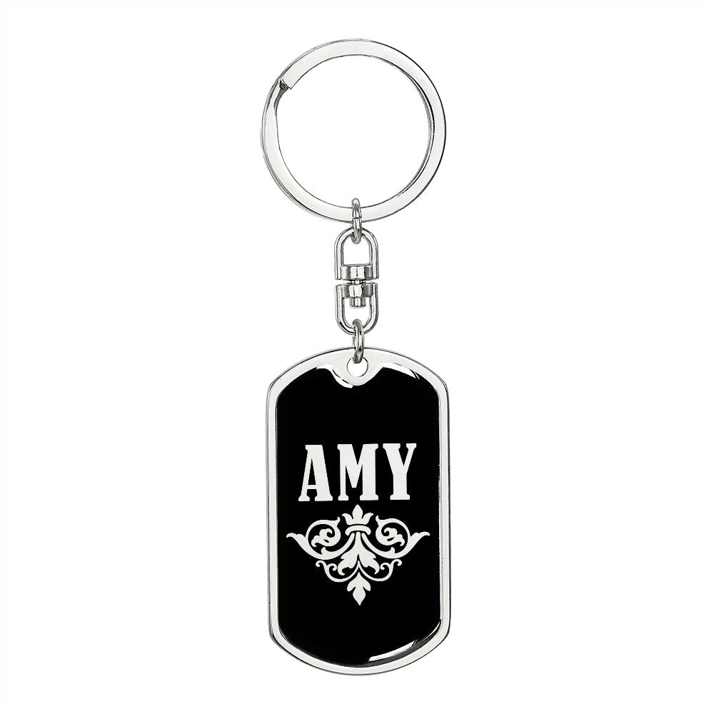 Amy v02a - Luxury Dog Tag Keychain