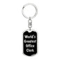 World's Greatest Office Clerk v2 - Luxury Dog Tag Keychain