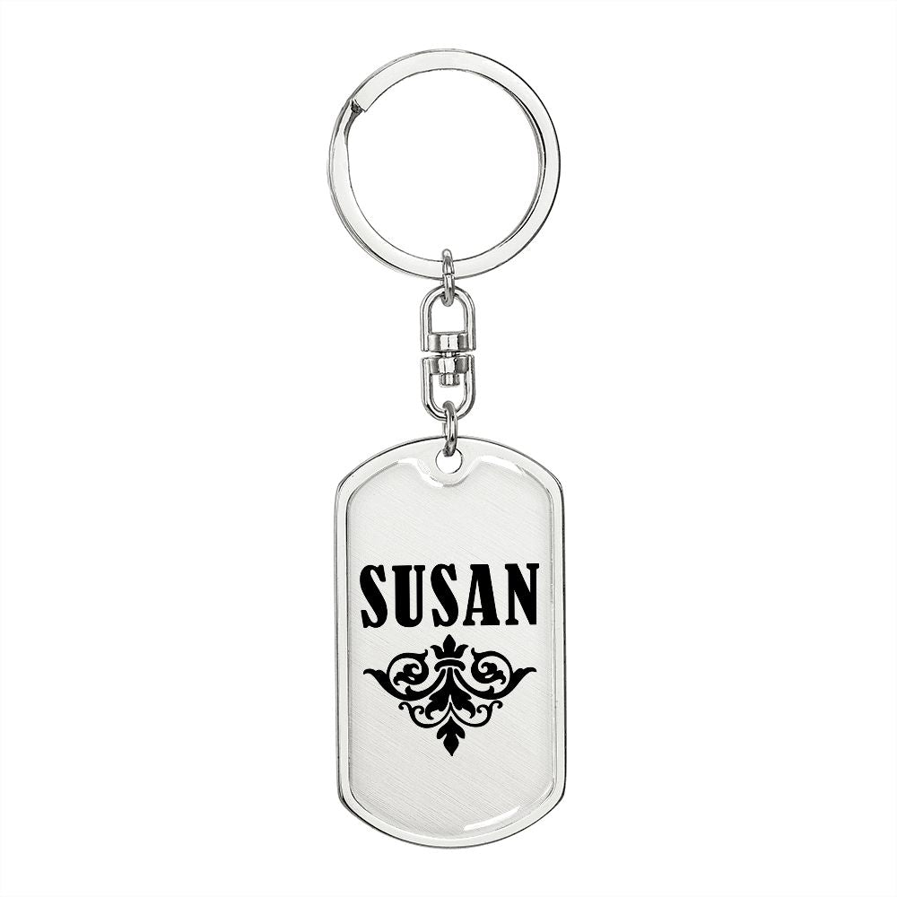 Susan v01a - Luxury Dog Tag Keychain