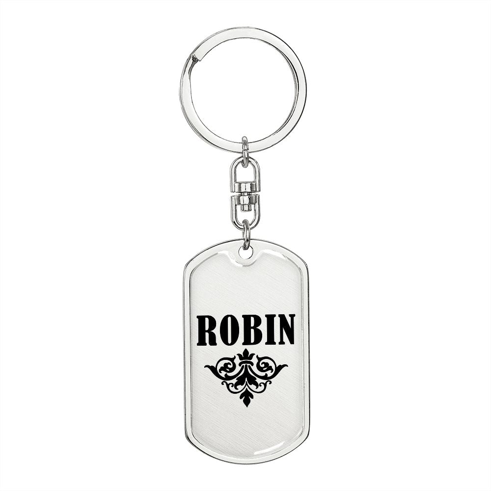Robin v01a - Luxury Dog Tag Keychain