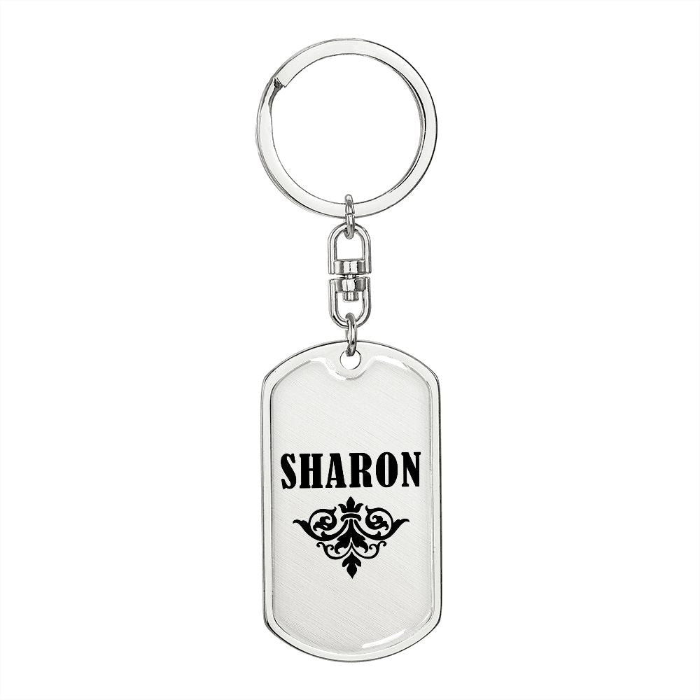 Sharon v01a - Luxury Dog Tag Keychain