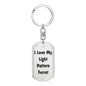 Love My Light Pattern Ferret - Luxury Dog Tag Keychain