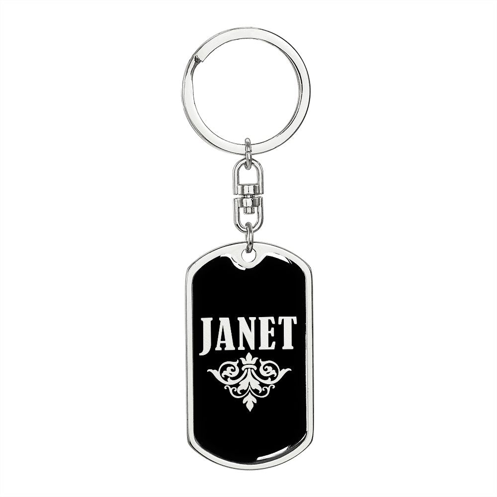 Janet v02a - Luxury Dog Tag Keychain