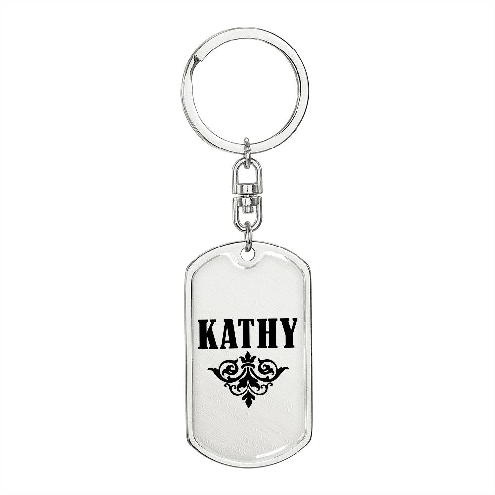 Kathy v01a - Luxury Dog Tag Keychain