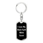 Love My Black Eyed White Ferret v2 - Luxury Dog Tag Keychain