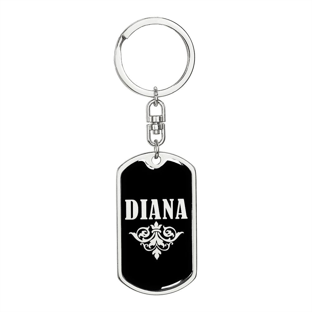 Diana v02a - Luxury Dog Tag Keychain