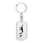 Mama Dinosaur With 2 Hatchlings - Luxury Dog Tag Keychain
