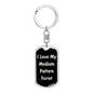 Love My Medium Pattern Ferret v2 - Luxury Dog Tag Keychain