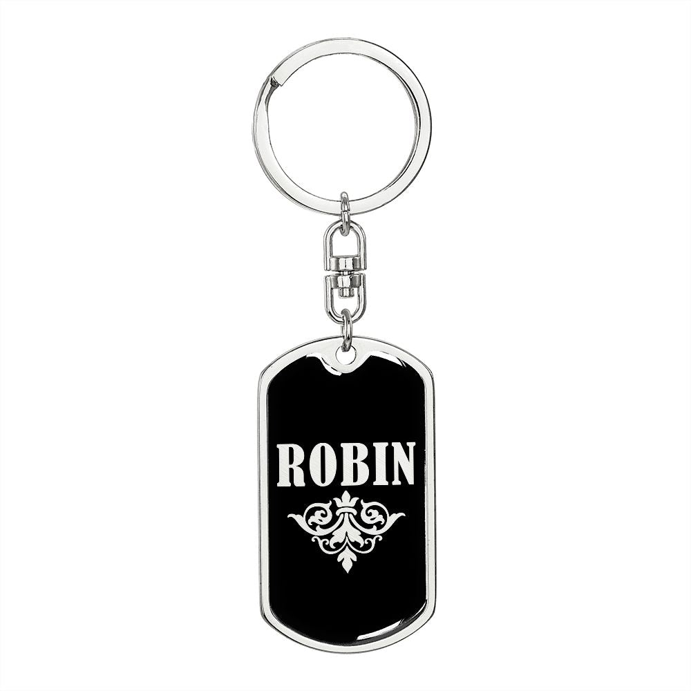 Robin v02a - Luxury Dog Tag Keychain