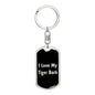 Love My Tiger Barb v2 - Luxury Dog Tag Keychain