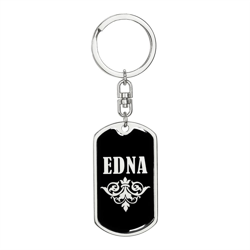 Edna v02a - Luxury Dog Tag Keychain